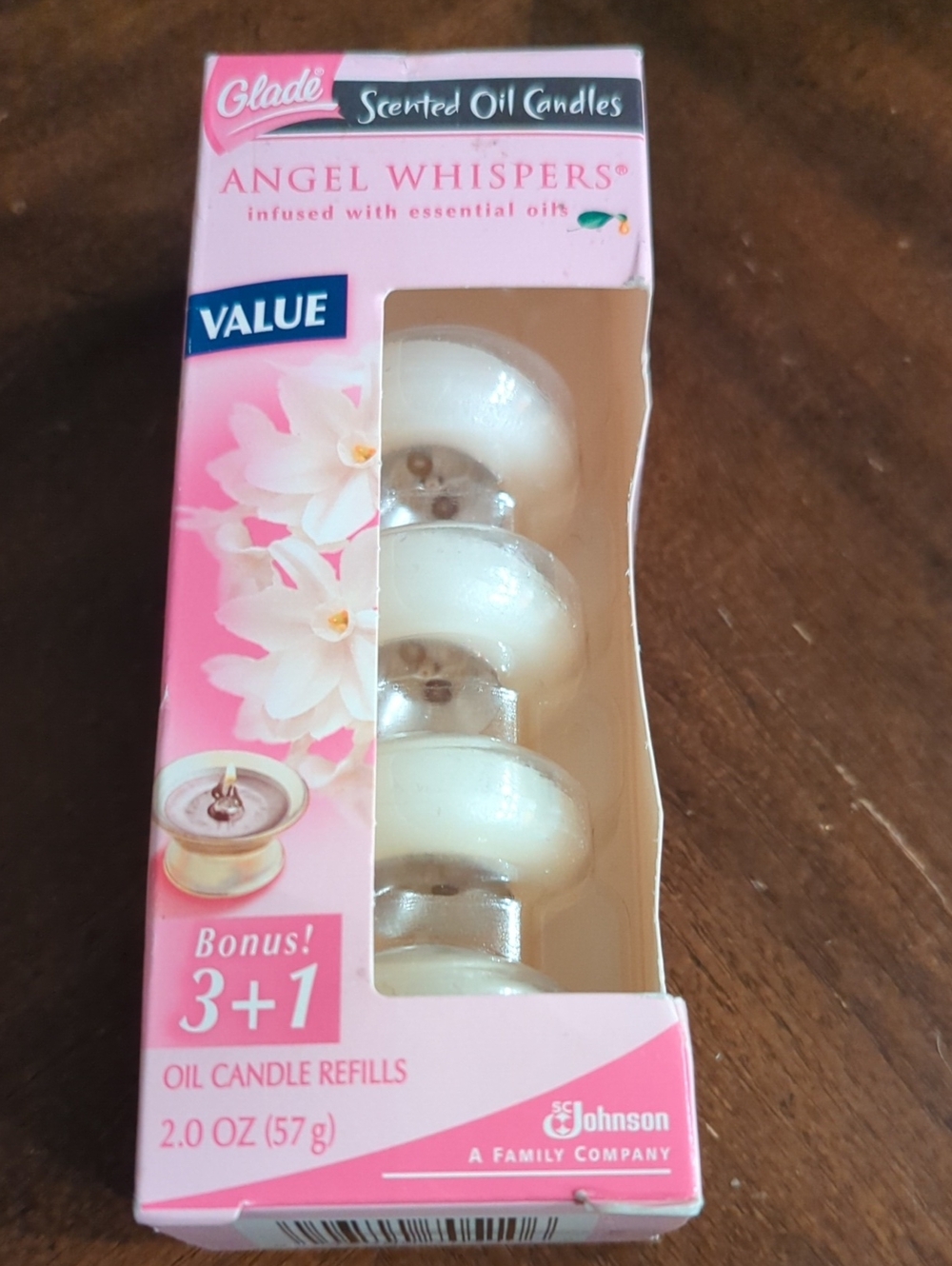 ANGEL WHISPERS Glade Infused Scented Oil Candles Refill NEW 3 Candles Sealed.
